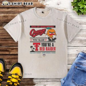 Awesome Texas Tech Red Raiders CFP Capital One Orange Bowl 2025 washed t-shirt, perfect for proud Red Raider fans.
