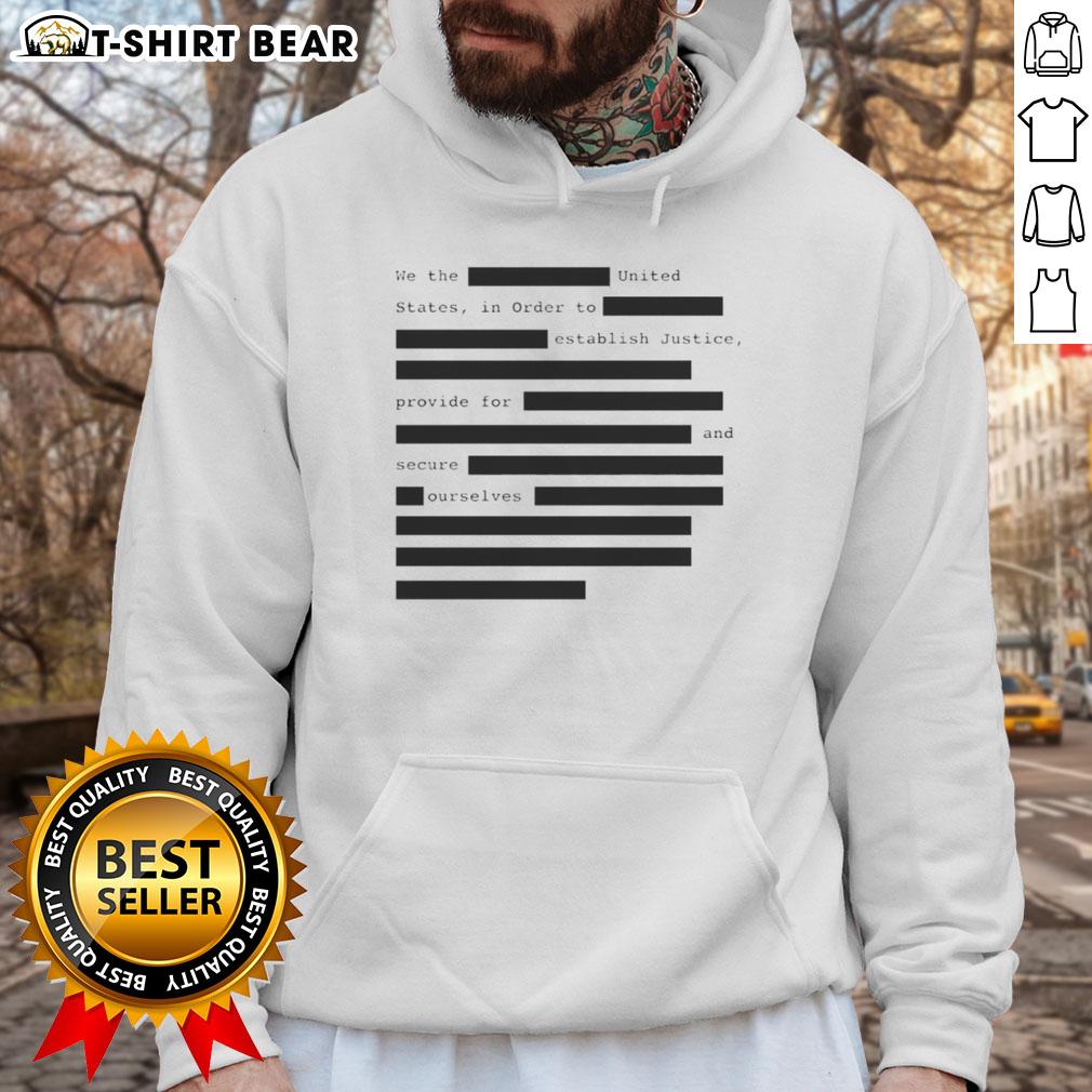 Alt Text: Funny We The United States hoodie design featuring a humorous take on justice and security in America.