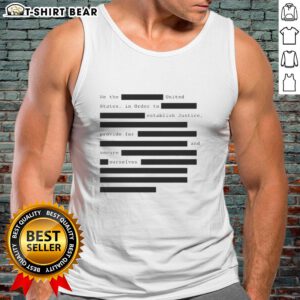 Funny We The United States tank top featuring a humorous take on justice and self-security in a stylish design.