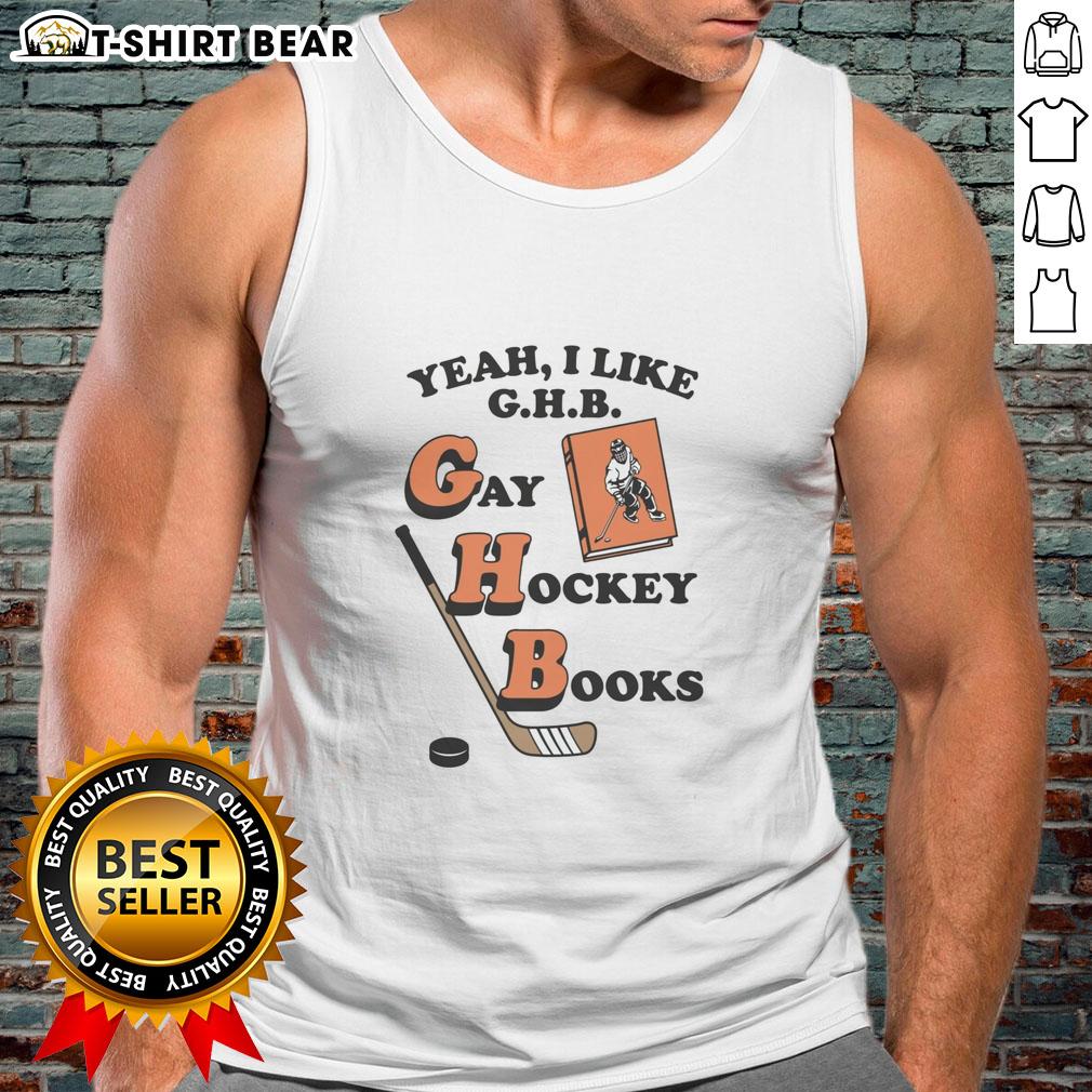 Funny Gay Hockey Books tank top featuring a humorous design for hockey fans who love G.H.B. and stylish apparel.