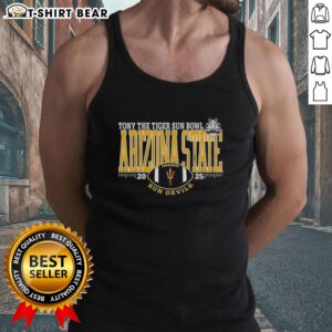 Arizona State Sun Devils 2025 Sun Bowl logo tank top featuring bold graphics and a sporty design for fans.