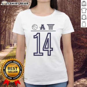 Good Aubrey Basketball Number 14 Ball A Basket Icon Ladies Tee featuring a stylish basketball graphic.
