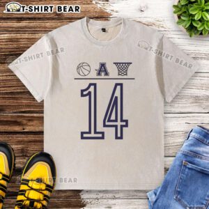 Good Aubrey Basketball Number 14 Ball A Basket Icon Washed T-Shirt featuring a stylish basketball design for fans.