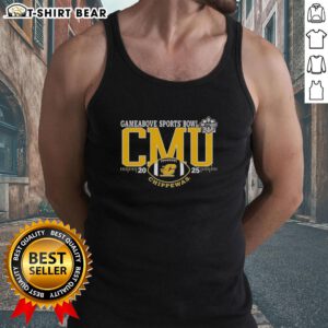Alt Text: Good Central Michigan Chippewas 2025 Gameabove Sports Bowl logo tank top featuring team colors and design.