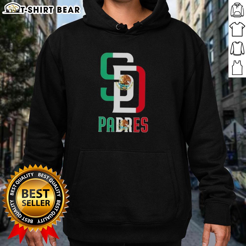 Good San Diego Padres baseball hoodie featuring a bold Mexican flag design for fans celebrating culture and sports.