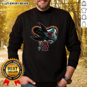 Alt Text: Good San Jose Sharks NHL First Responders Night logo sweatshirt featuring vibrant team colors and emblem design.
