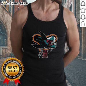 Good San Jose Sharks NHL First Responders Night logo tank top featuring vibrant team colors and a commemorative design.