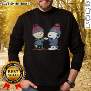 Alt Text: Good Texans Houston outfit featuring a Charlie Brown and Snoopy sweatshirt from Peanuts, perfect for casual wear.