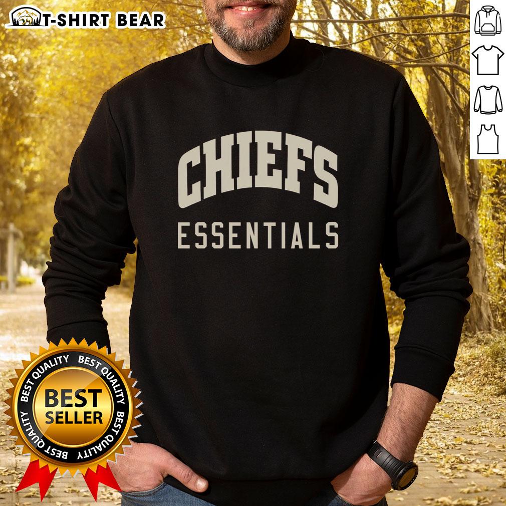 Good Travis Kelce Chiefs Essentials sweatshirt featuring bold team colors and logo, perfect for fans and game day wear.