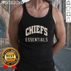 Alt Text: Stylish Good Travis Kelce Chiefs Essentials tank top featuring team colors and logo, perfect for game day wear.