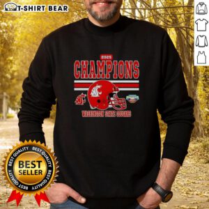 2025 Potato Bowl Champions sweatshirt featuring the Washington State Cougars helmet design, perfect for fans.