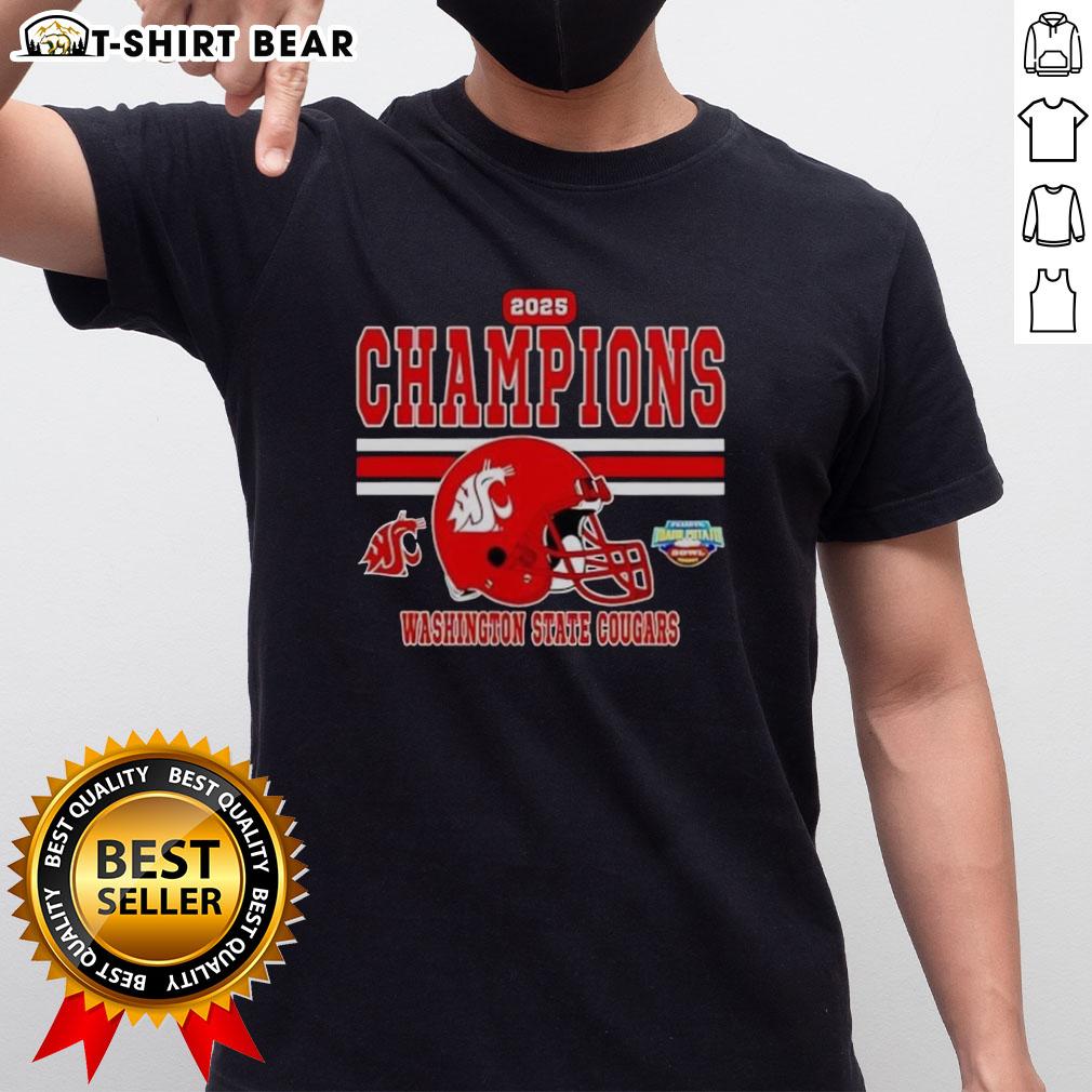 Good Washington State Cougars 2025 Potato Bowl Champions helmet T-shirt showcasing team pride and victory.
