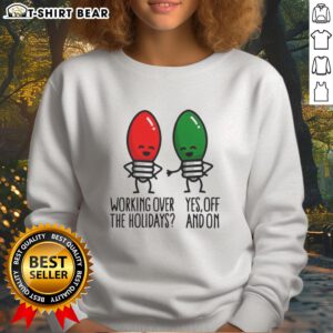 Happy Christmas Lights Pun sweatshirt for 2025, perfect for working over the holidays with a fun festive design.
