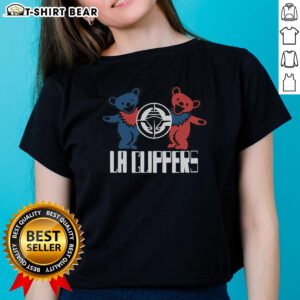 Happy NBA X Grateful Dead X Clippers ladies tee featuring vibrant graphics and a stylish design for fans.