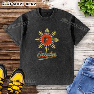 Hot 2025 Baltimore Orioles Baseball X Hispanic Washed T-Shirt featuring vibrant colors and a stylish design.
