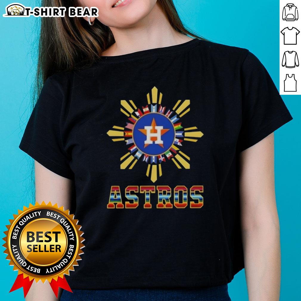 Hot 2025 Houston Astros Baseball X Hispanic Ladies Tee featuring vibrant design and team logo, perfect for fans.