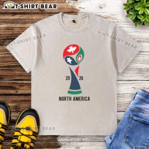 Hot 2026 International Soccer Tournament North America washed t-shirt with vibrant graphic and comfortable fit.