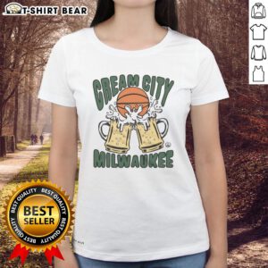 Hot Cream City Milwaukee Ladies Tee showcasing stylish design, perfect for casual wear and Milwaukee pride.