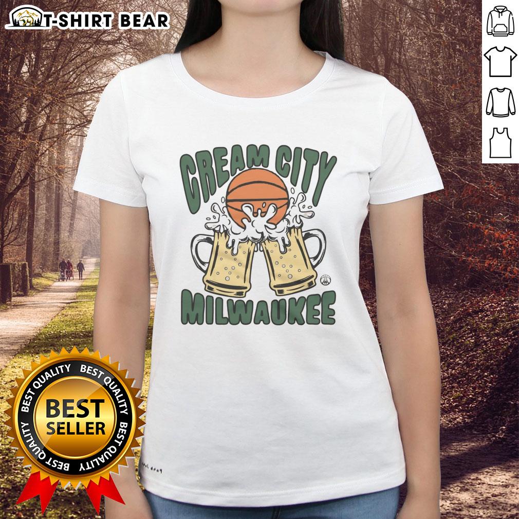 Hot Cream City Milwaukee Ladies Tee showcasing stylish design, perfect for casual wear and Milwaukee pride.