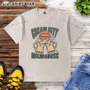 Hot Cream City Milwaukee washed t-shirt featuring a stylish, vintage design perfect for casual wear in Milwaukee.