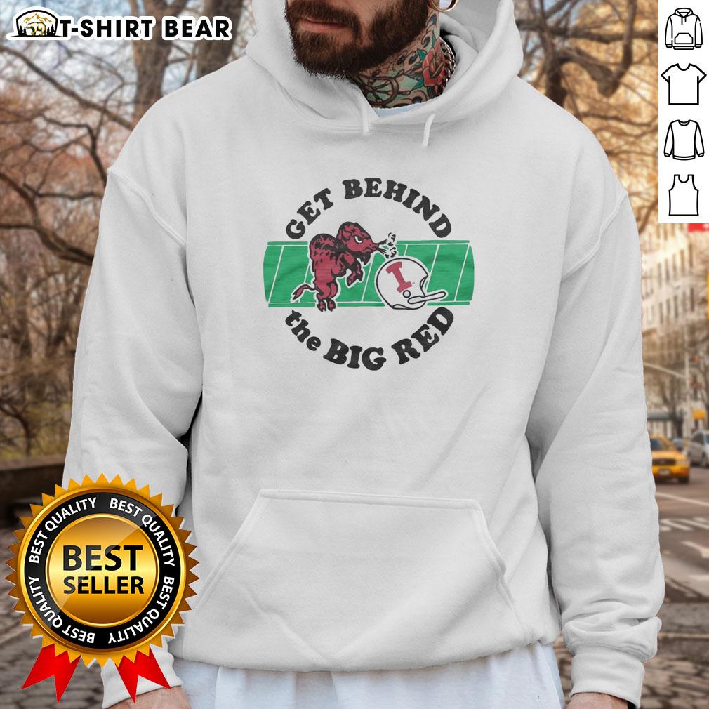 Hot Indiana University Get Behind The Big Red Hoodie, showcasing vibrant school spirit and cozy style for fans.