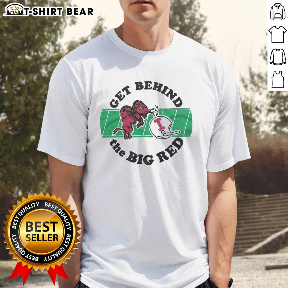 Hot Indiana University Get Behind The Big Red T-Shirt featuring bold red design, perfect for fans and supporters.