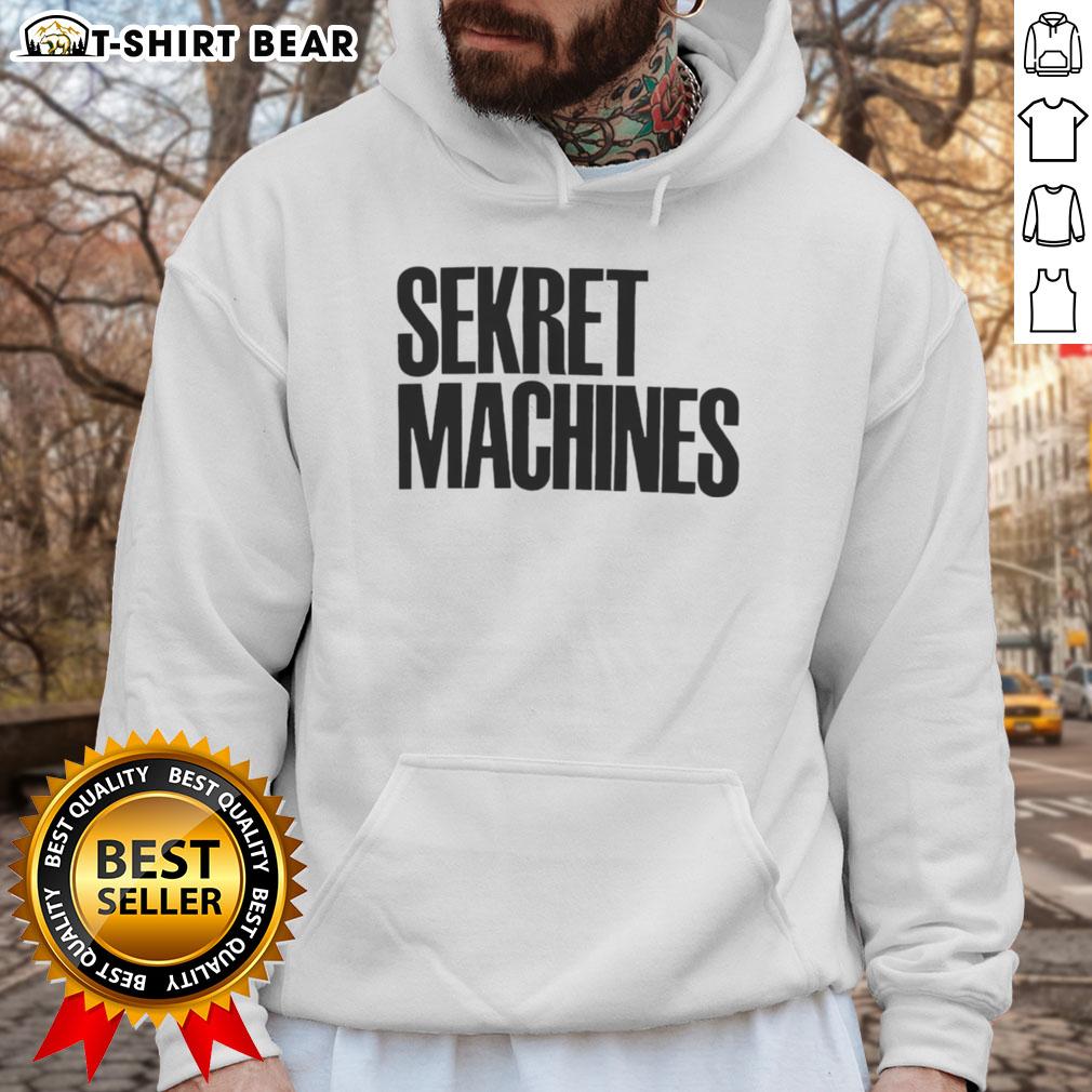 Stylish Hot Sekret Machines hoodie in black, featuring a bold graphic design, perfect for casual wear and music lovers.