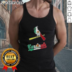 Alt Text: Stylish Hot St. Louis Cardinals baseball tank top featuring a vibrant Mexican flag design, perfect for fans.