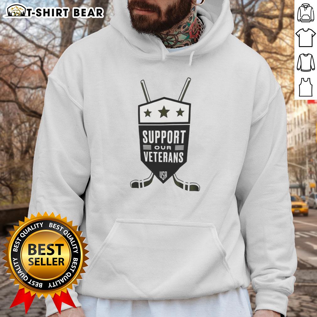 Hot Support Our Veterans USA NHL Hoodie featuring patriotic design and team logo, perfect for hockey fans and veterans' advocates.