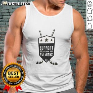 Hot Support Our Veterans USA NHL Tank Top featuring patriotic design for hockey fans and veteran supporters.