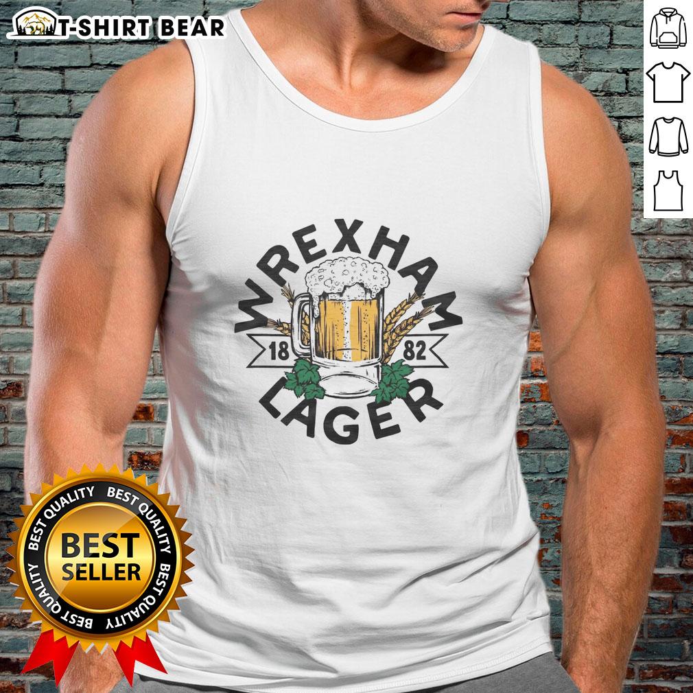Hot Wrexham Lager 1882 mug tank top featuring a stylish design for beer enthusiasts and fans.