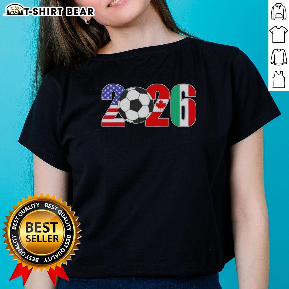 Ladies tee featuring flags for the Nice 2026 International Soccer Tournament, perfect for soccer fans.