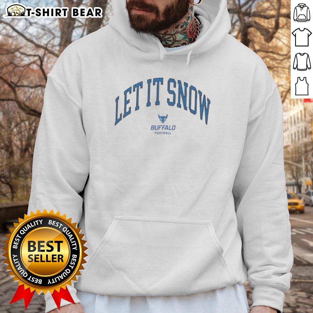 Buffalo Bulls Victor hoodie in snow, perfect for winter sports fans. Shop the 'Let It Snow' design for cozy style!