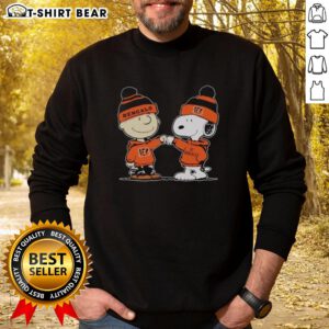 Nice Cincinnati Bengals Snoopy and Charlie Brown Best Friends sweatshirt featuring vibrant team colors and playful design.