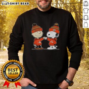 Cleveland Browns Snoopy and Charlie Brown best friends sweatshirt featuring vibrant graphics and cozy design.