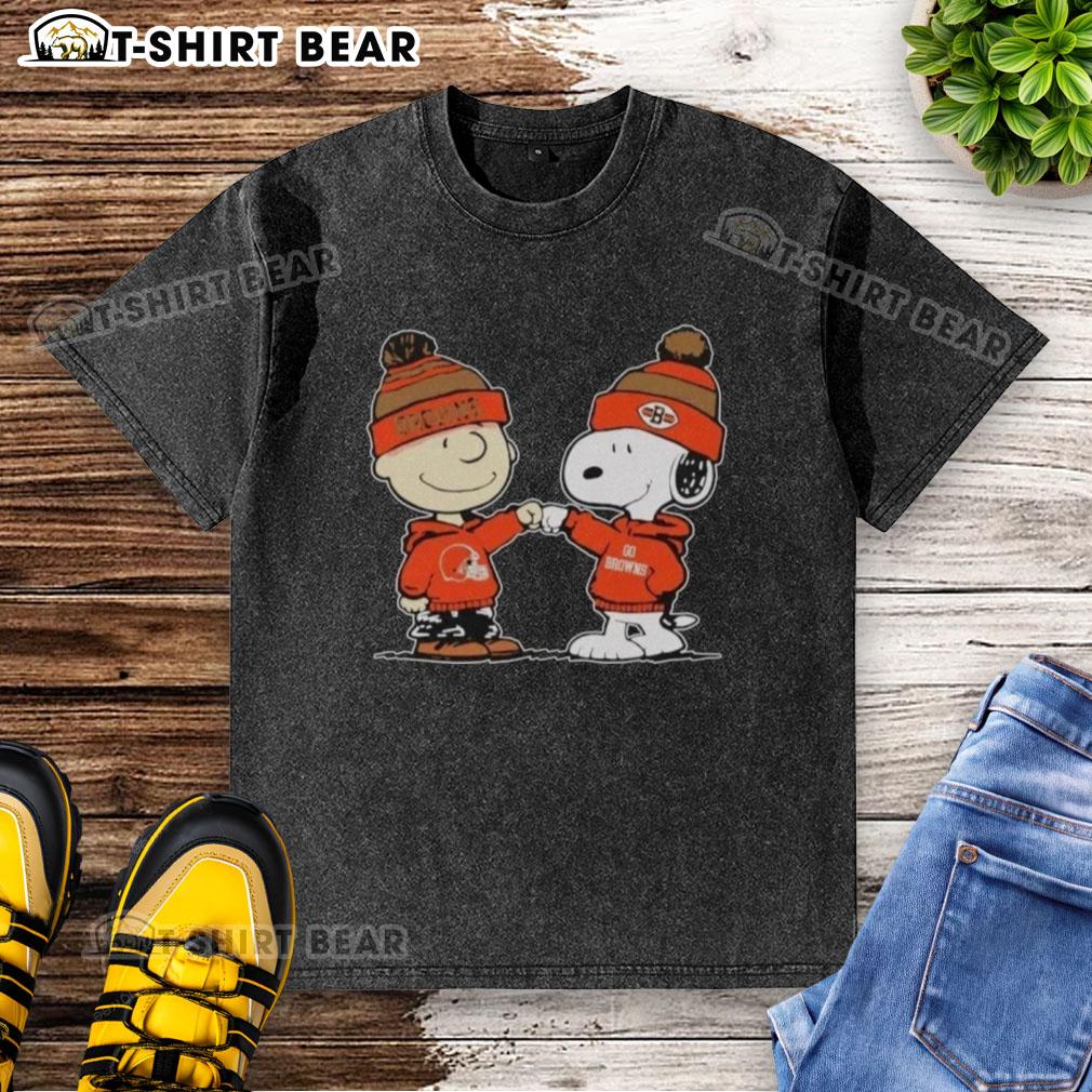 Alt Text: Cleveland Browns Snoopy and Charlie Brown Best Friends T-shirt design featuring vibrant graphics and team colors.