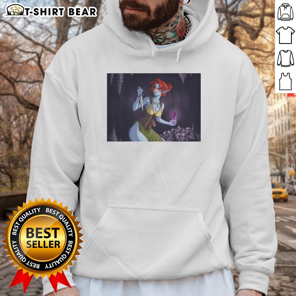 Stylish Dunmer Dark Elf hoodie featuring intricate designs, perfect for fantasy fans and gamers. Shop now!