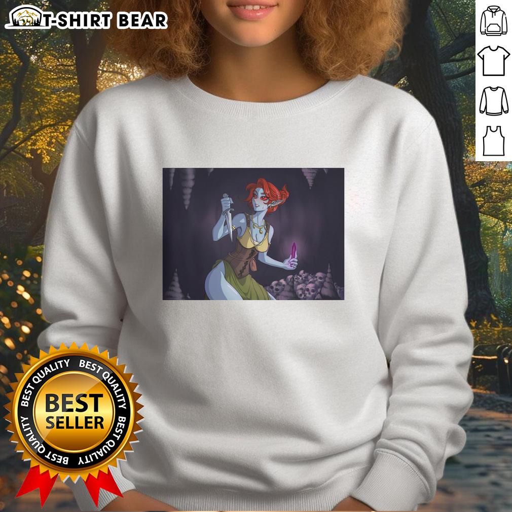 Stylish Nice Dunmer Dark Elf sweatshirt featuring unique graphics, perfect for fans of fantasy and gaming apparel.