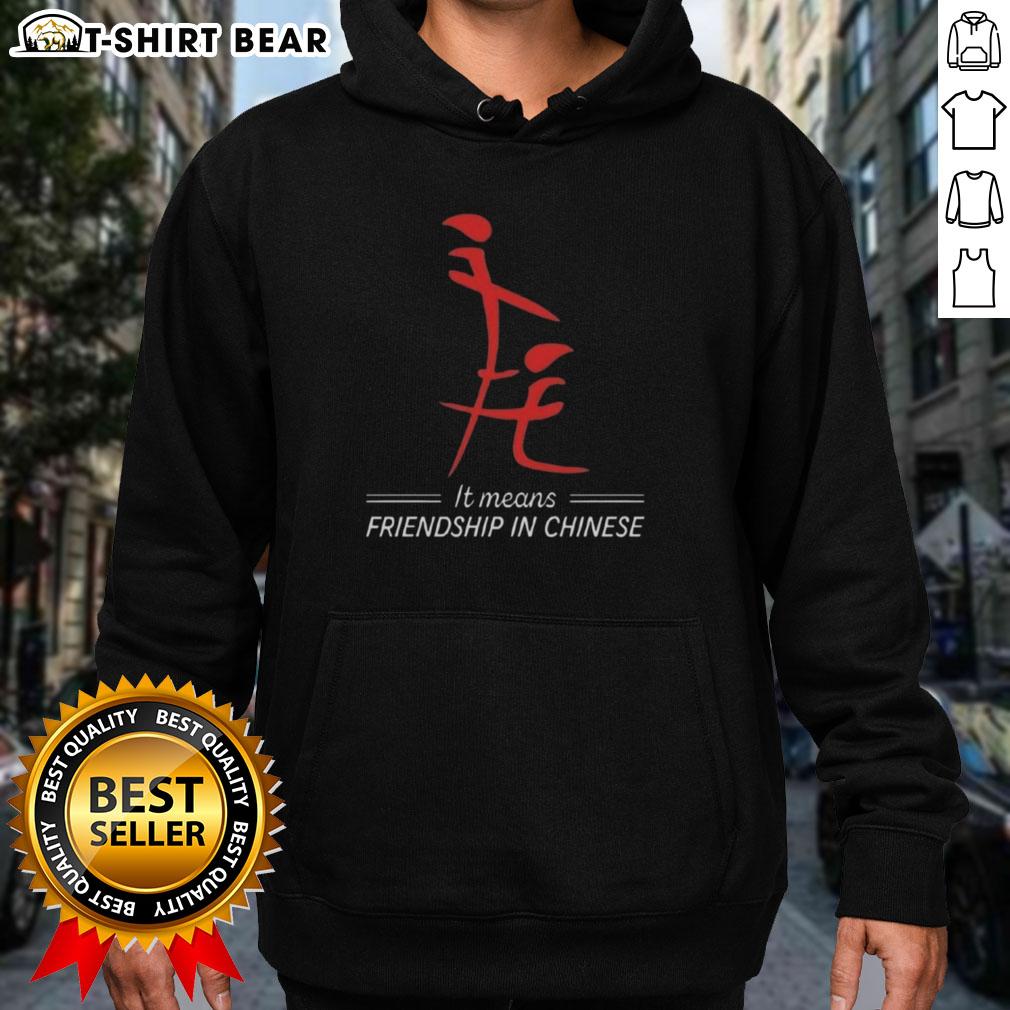 Stylish hoodie featuring 'Nice' in Chinese, symbolizing friendship, perfect for casual wear and cultural expression.