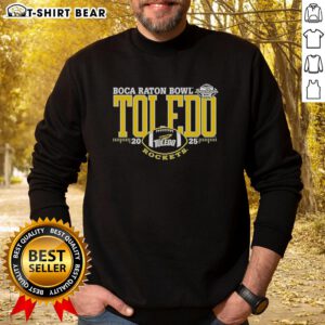 Nice Toledo Rockets 2025 Boca Raton Bowl logo sweatshirt featuring vibrant team colors and design.