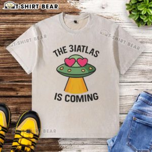 Nice UFO The Biatlas Is Coming washed t-shirt featuring a unique graphic design, perfect for casual wear.