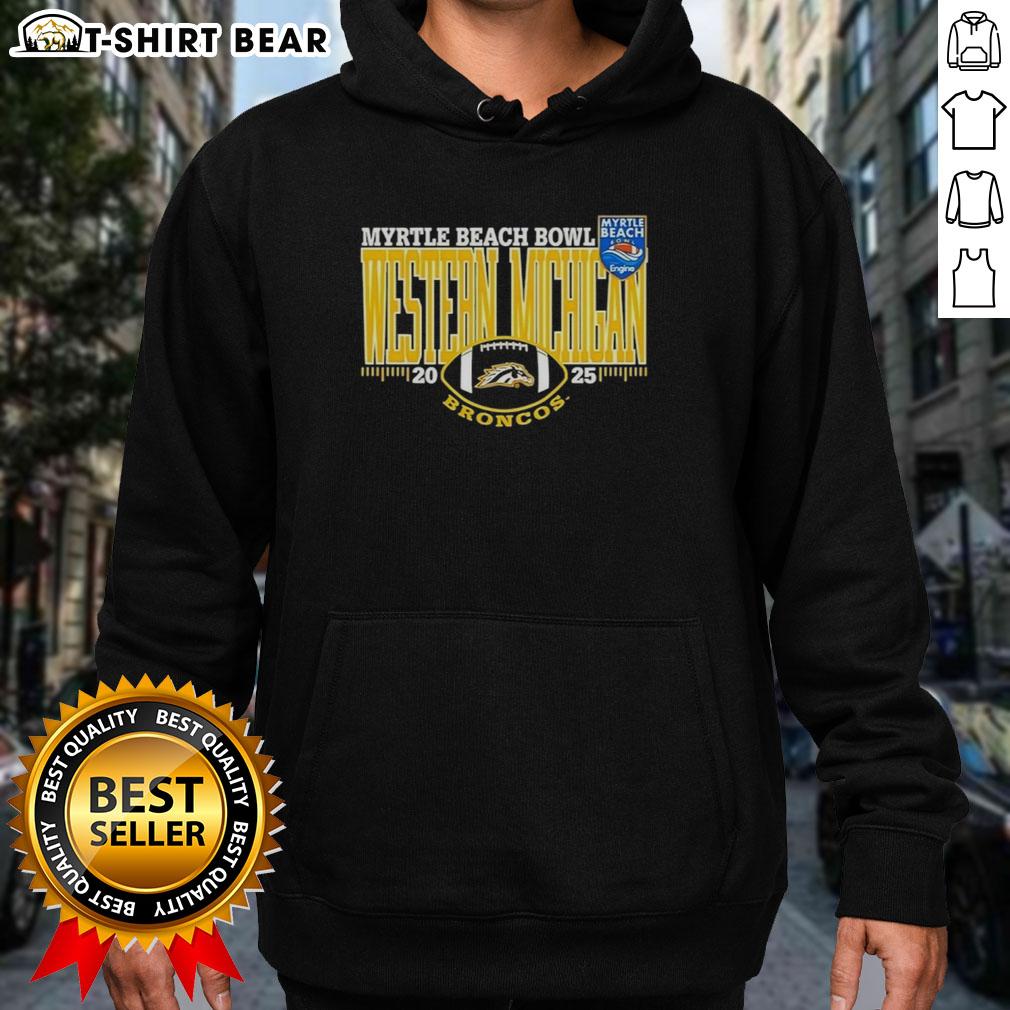 Alt Text: Nice Western Michigan Broncos 2025 Myrtle Beach Bowl logo hoodie featuring vibrant team colors and design.