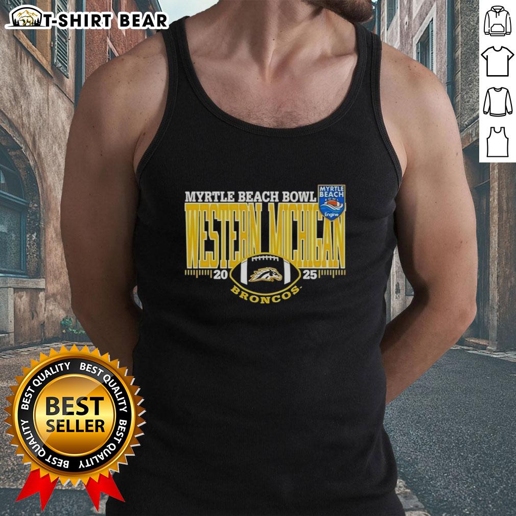 2025 Myrtle Beach Bowl logo tank top featuring the Nice Western Michigan Broncos design.