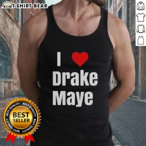 Alt Text: Nice Will Campbell wearing an I Love Drake Maye tank top, showcasing fan pride and stylish summer apparel.