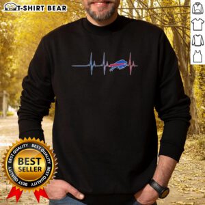 Official Buffalo Bills NFL Heartbeat Sweatshirt in team colors, perfect for fans showing their support on game day.