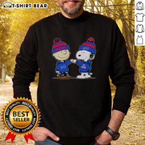 Alt Text: Official Buffalo Bills Snoopy and Charlie Brown Best Friends Sweatshirt featuring vibrant team colors and playful design.