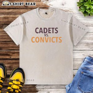 Official Cadets Vs Convicts washed t-shirt featuring unique graphic design for fans of the classic rivalry.