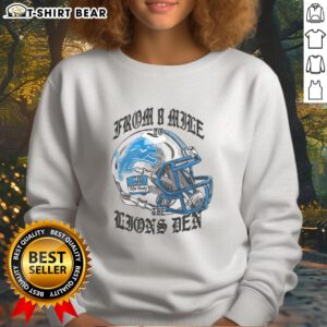 Official Eminem X Detroit Lions helmet sweatshirt featuring a stylish design for fans and collectors.