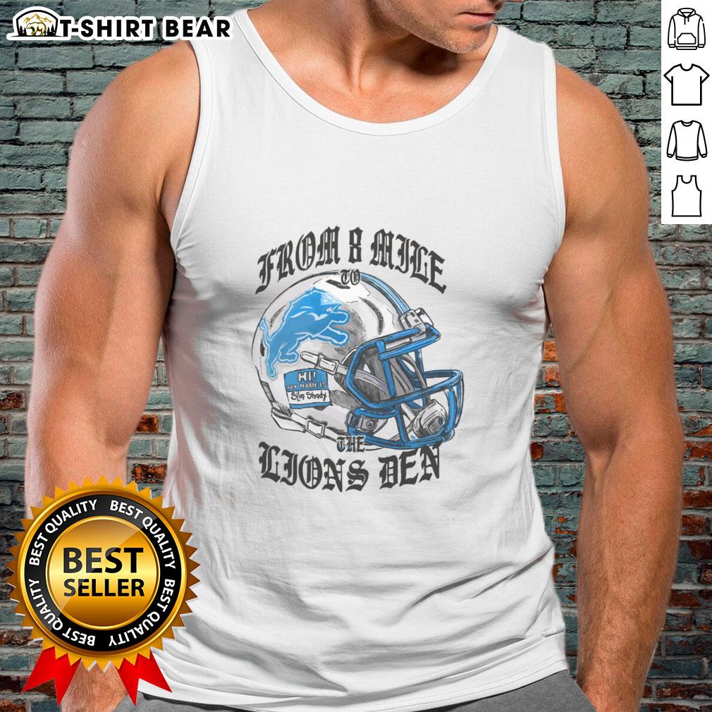 Official Eminem x Detroit Lions helmet tank top featuring a bold design, perfect for fans and collectors of unique apparel.