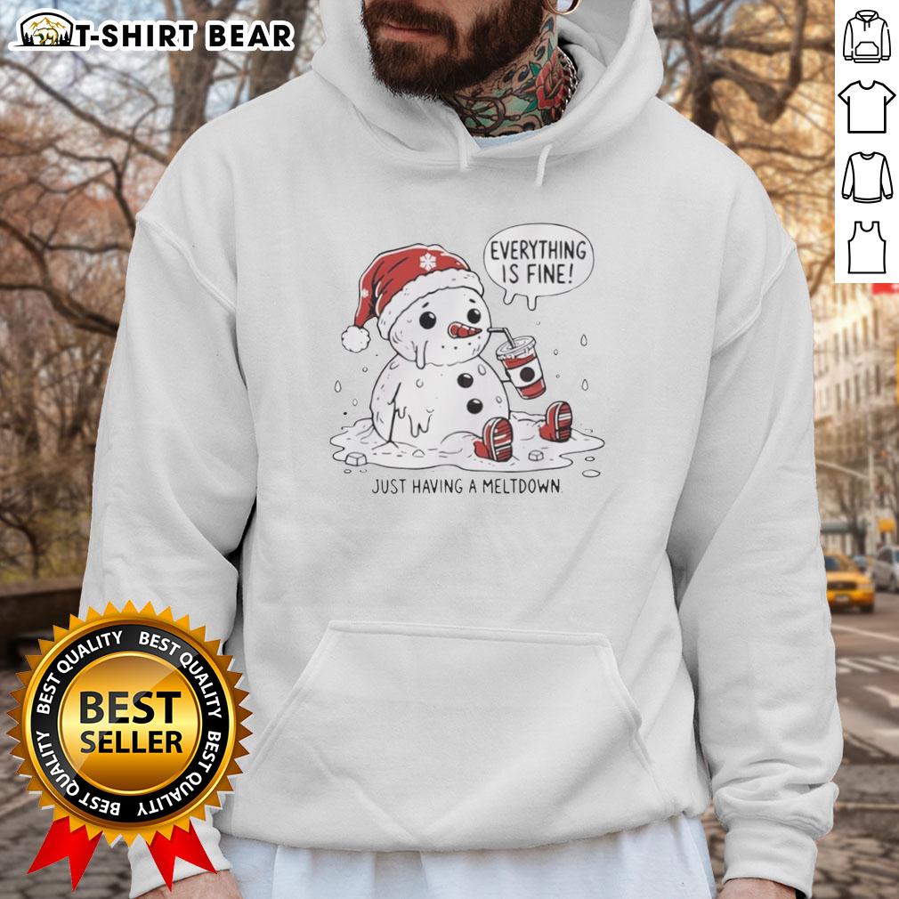 Official Everything Is Fine Meltdown Christmas Hoodie featuring a festive design for the holiday season.